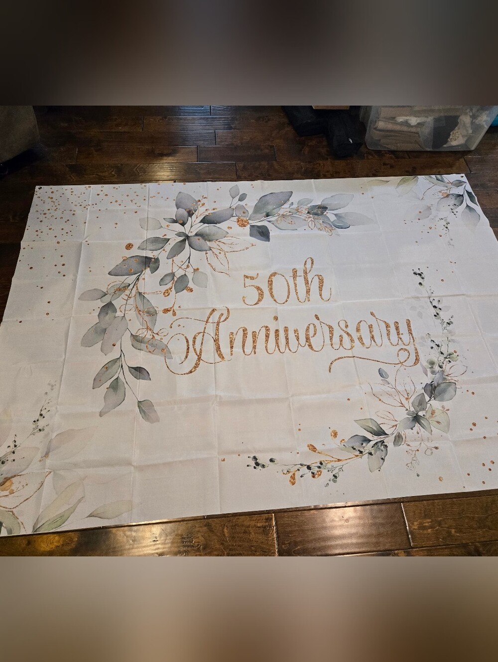 50th Anniversary Banner 7x5 Ft Green And Gold